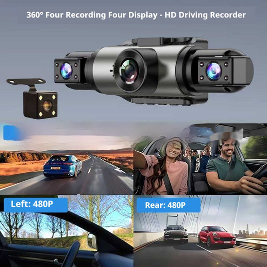 Camera de bord cu 4 obiective Recording IPS HD Dash Cam
